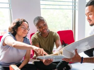 Students studying in a group