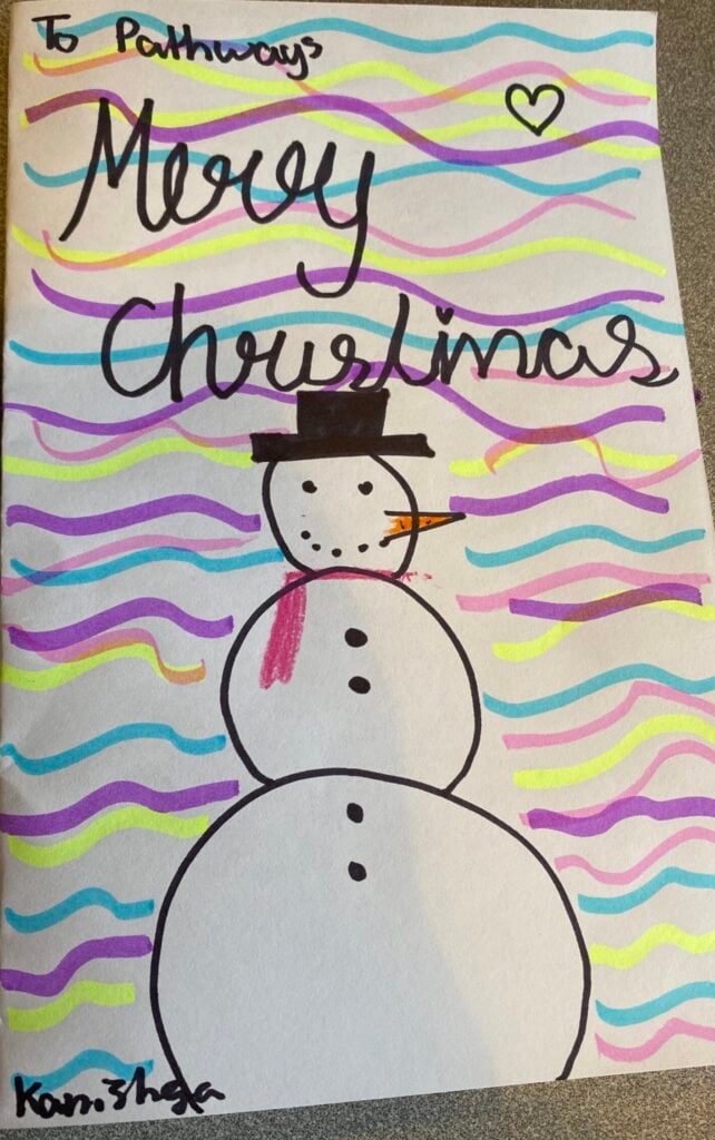 Holiday card artwork submission by Kanishga from Spryfield, Halifax (Chebucto Connections)