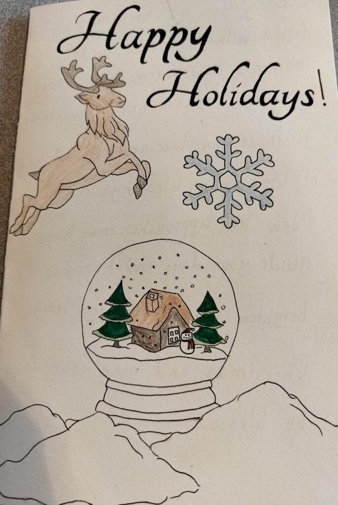 Holiday card artwork submission by Dana from Spryfield, Halifax (Chebucto Connections)