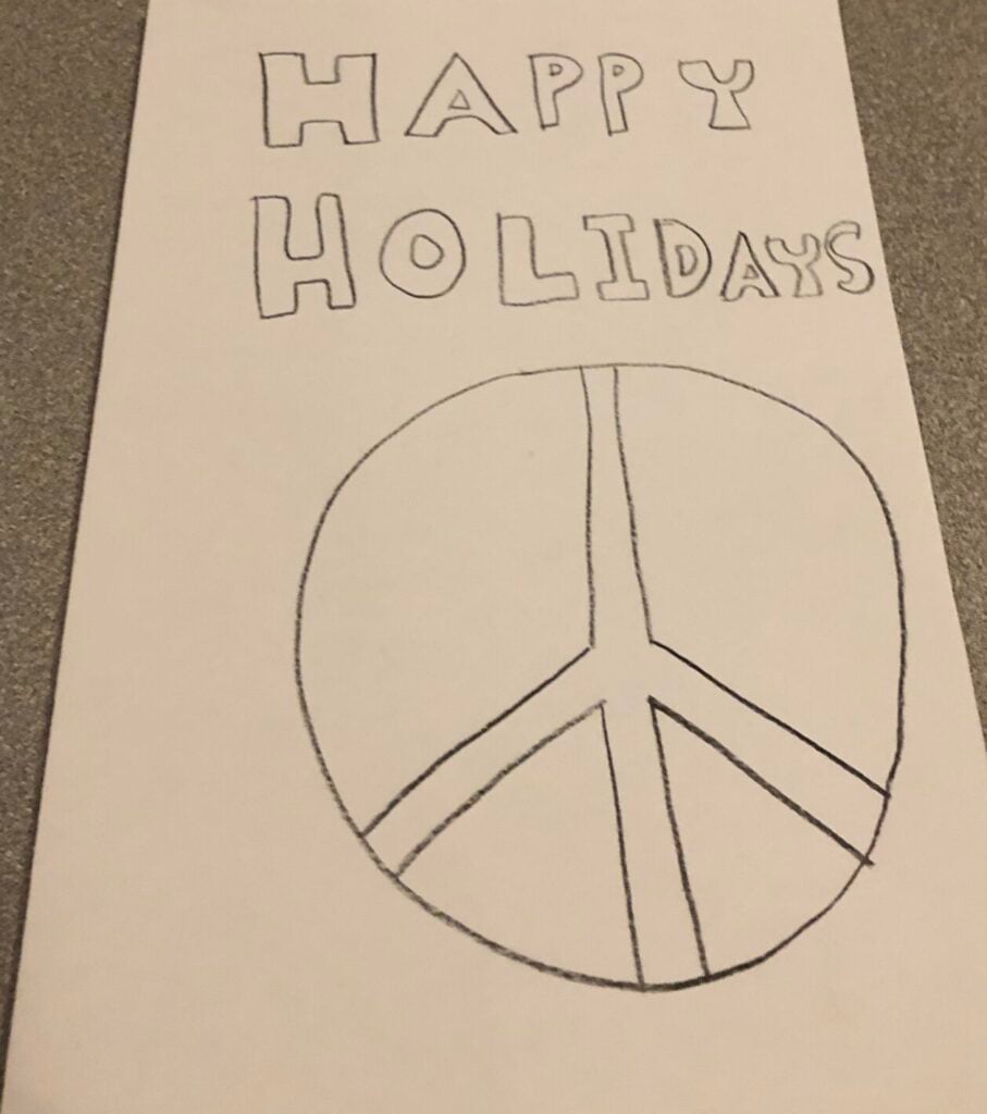 Holiday card artwork submission by Rawan from Spryfield, Halifax (Chebucto Connections)