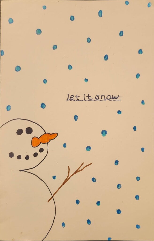 Holiday card artwork submission by Emersyn from Spryfield, Halifax (Chebucto Connections)