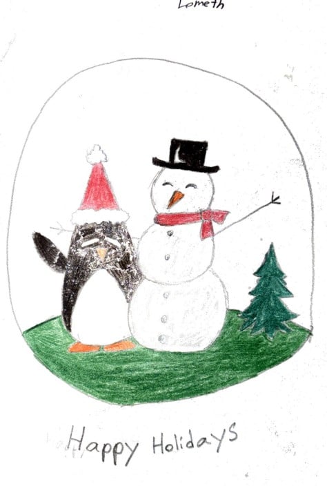 Holiday card artwork submission by Lometh from Spryfield, Halifax (Chebucto Connections)