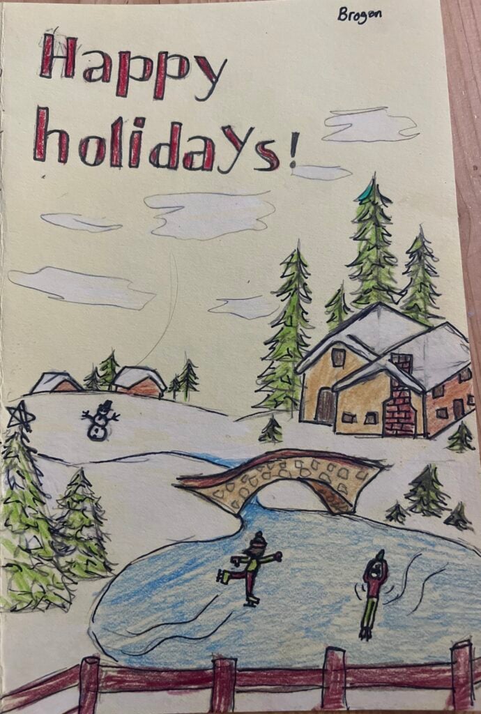 Holiday card artwork submission by Brogan from Spryfield, Halifax (Chebucto Connections)