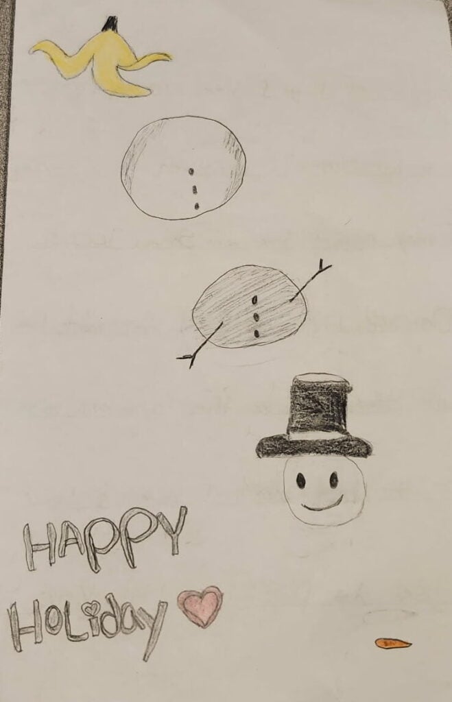 Holiday card artwork submission by Setayesh from Spryfield, Halifax (Chebucto Connections)