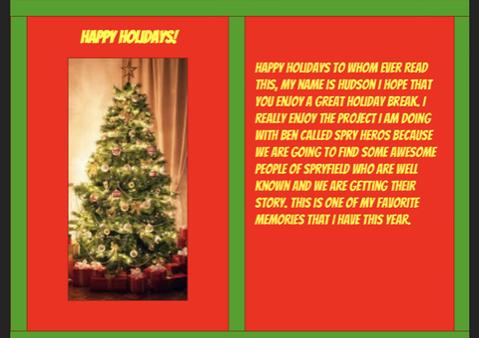 Holiday card artwork submission by Hudson from Spryfield, Halifax (Chebucto Connections)