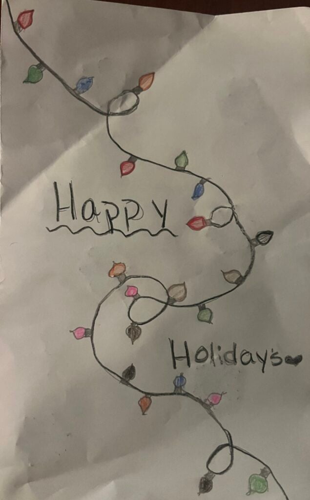 Holiday card artwork submission by Hajma from Spryfield, Halifax (Chebucto Connections)