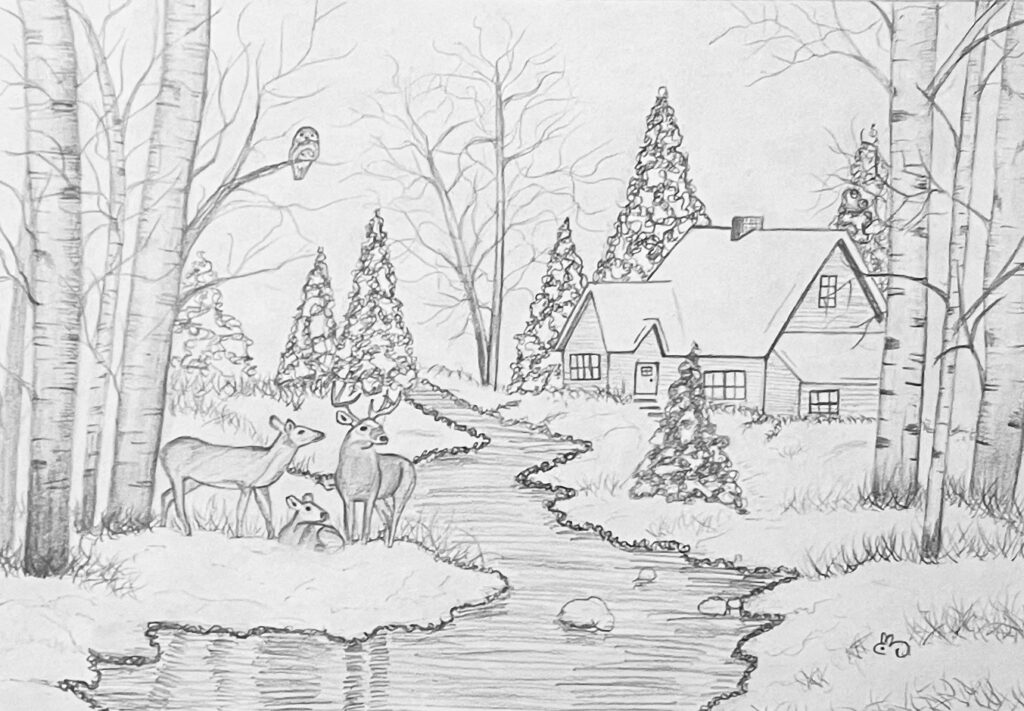 Holiday card artwork submission by Rozina from Kitchener (Camino Wellbeing + Mental Health)
