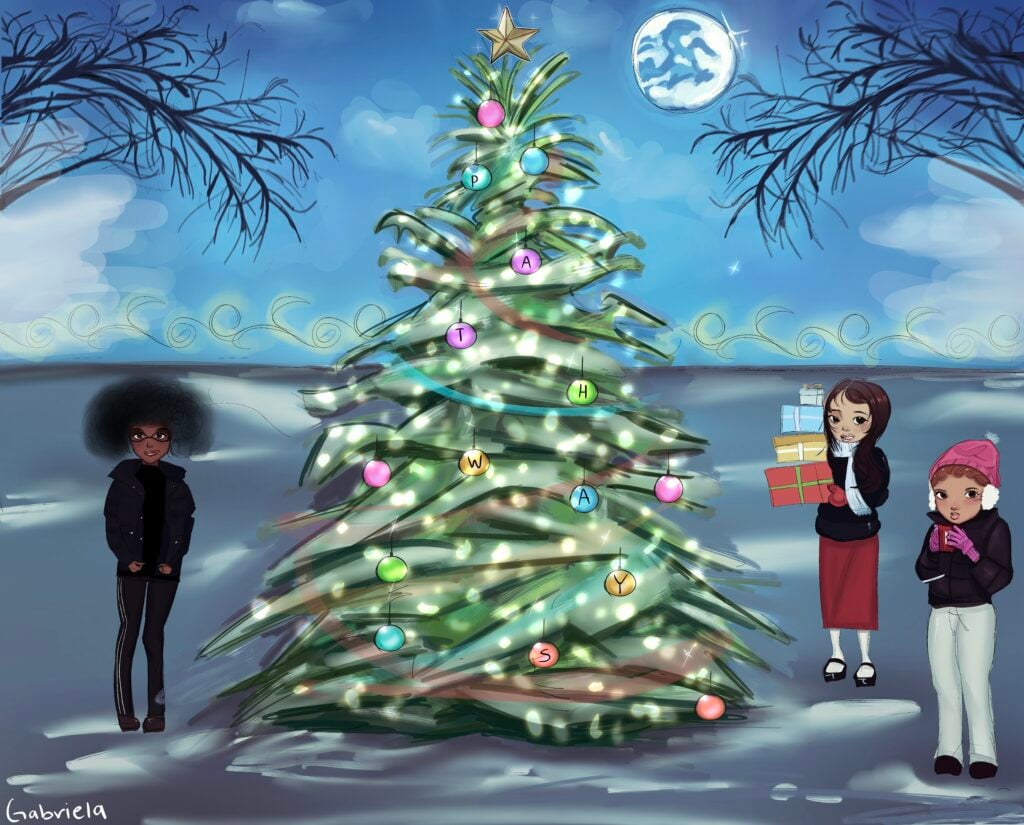 Holiday card artwork submission by Gabriela from Toronto, Scarborough Village (YouthLink)