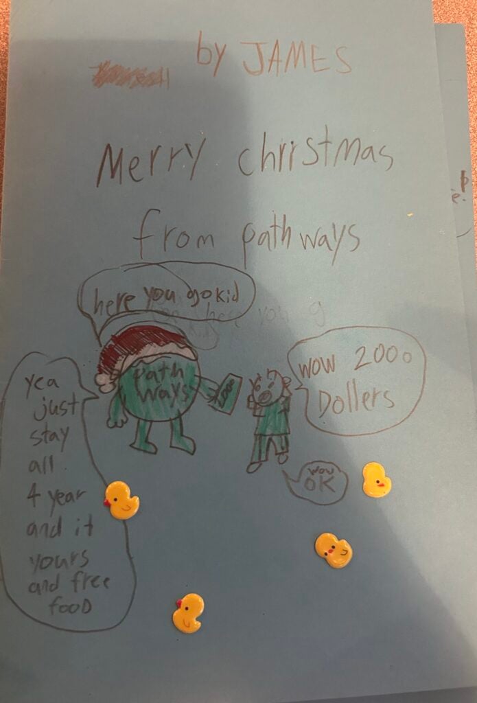 Holiday card artwork submission by James from Spryfield, Halifax (Chebucto Connections)