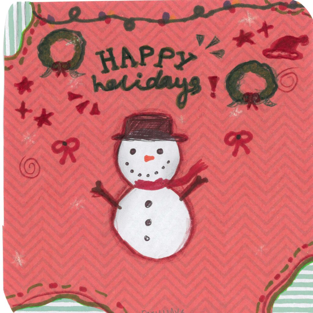 Holiday card artwork submission by Mathunisha from Toronto, Scarborough Village (YouthLink)