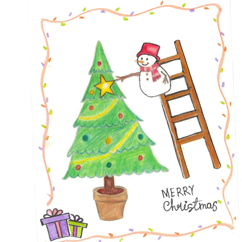 Holiday card artwork submission by Syeda from Toronto, Scarborough Village (YouthLink)