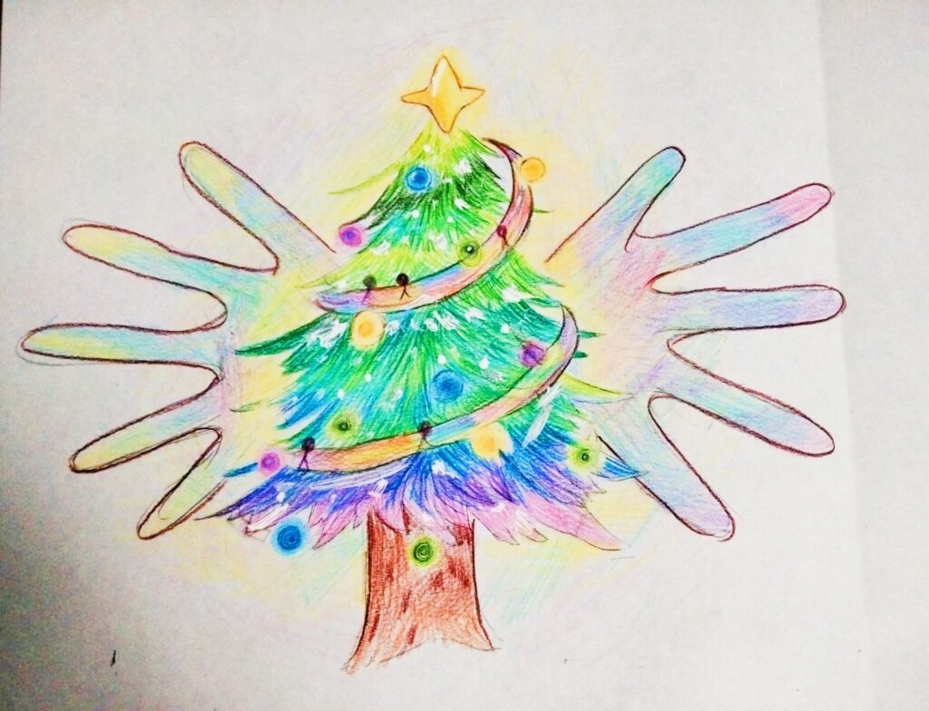 Holiday card artwork submission by Xiaqi from Toronto, Regent Park (Regent Park Community Health Centre)