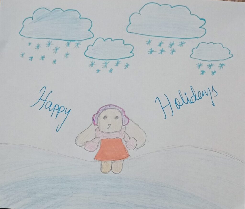 Holiday card artwork submission by Bushra from Toronto, Scarborough Village (YouthLink)