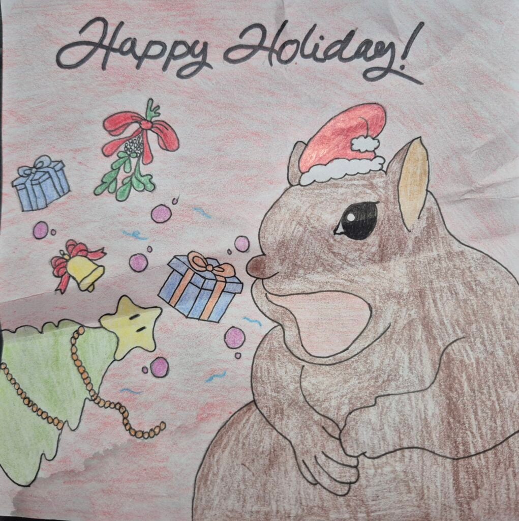 Holiday card artwork submission by Yalda from Toronto, Scarborough Village (YouthLink)